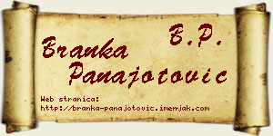 Branka Panajotović vizit kartica